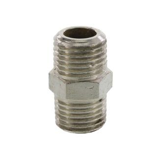 Dubbele nippel 1/4" messing